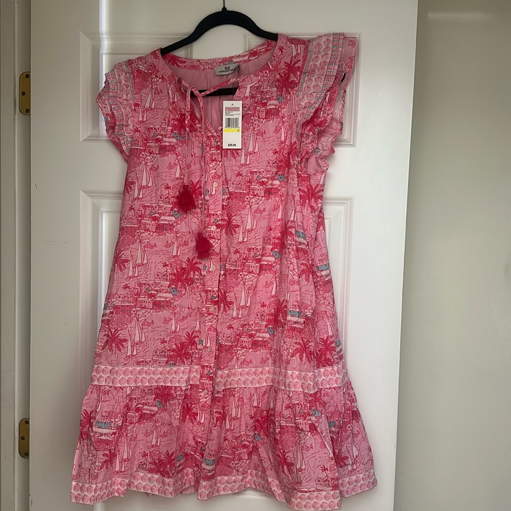 Vineyard Vines Bermuda Scene Ruffle Dress